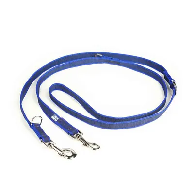 Produktbild von Julius-K9 Leine Super Grip, doppelt verstellbar, blau, Maße: 2,2 m / 20 mm