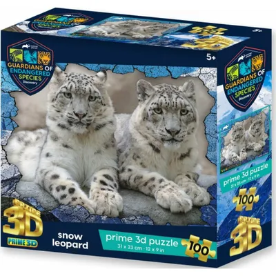 Produktbild von PRIME 3D Puzzle Tierplanet: Bedrohte Tierarten - Schneeleoparden 3D 100 Teile