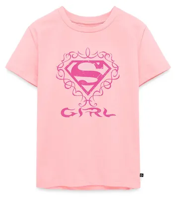 Produktbild von Spreadshirt DC Comics Superman Logo Tattoo Girl Kinder Premium T-Shirt, 98/104 (2 Jahre), Rosa
