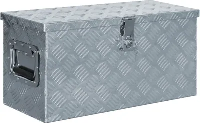 Image de Vidaxl Boîte en aluminium 61,5 x 26,5 x 30 cm Silberfarbe