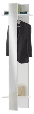 Produktbild von Eingangsmöbel Dcrociat, Multifunktionsschrank, Wandgarderobe mit Spiegel, 50x35h190 cm, Weiß