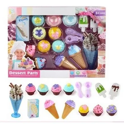 Produktbild von Spielzeug-Set mit Eis, Cupcakes, Becher & Schaufel für Kinder ab 3 Jahren