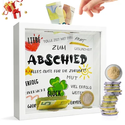 Productafbeelding van Afscheidscadeau voor collega's, spaarvarken, kantoordecoratie, fortuinskoekjes, geldcadeaus