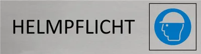 Produktbild von CombiCraft Aluminium Türschild Helmpflicht 165x45mm mit 3M-Tape