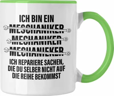 Produktbild von Trendation - KFZ Mechaniker Geschenk Lustig Tasse Automechaniker Werkstatt Tasse (Grün)