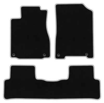Produktbild von Fußmatten Velours Schwarz/Silber für Honda CR-V IV 2011-2018 Set 3-tlg