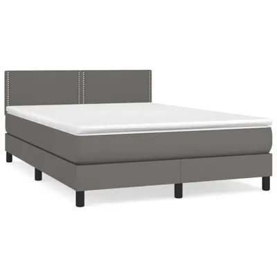 Obrázok produktu pre vidaXL Boxspring posteľ s matracom sivá 140x200 cm Imitácia kože