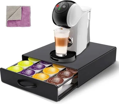 Image de Porte-capsules en métal pour 20 capsules, rangement de cuisine, argenté, compact