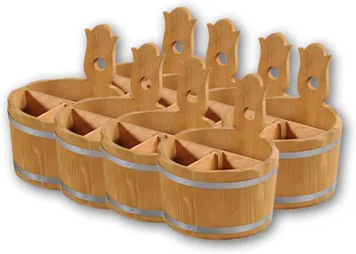Produktbild von Kesper 69295 -- 8er Set Besteckbehälter aus Holz H=20 D=18 cm