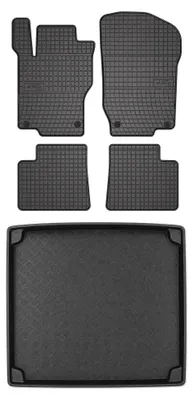 Productafbeelding van Rubberen automatten + kofferbakmat voor Mercedes-Benz ML W164 2005-2011 – 5-delig, zwart, op maat – Wielganizator SolidPRO