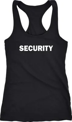Produktbild von Damen Tanktop Security Fasching Karneval Fun-Shirt Racerback Moonworks® schwarz XS