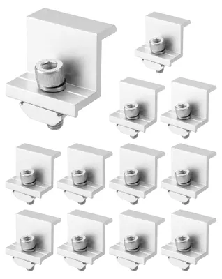 12er-Pack Solarpanel-Halterungen, Endklemmen, 30 mm, Aluminium