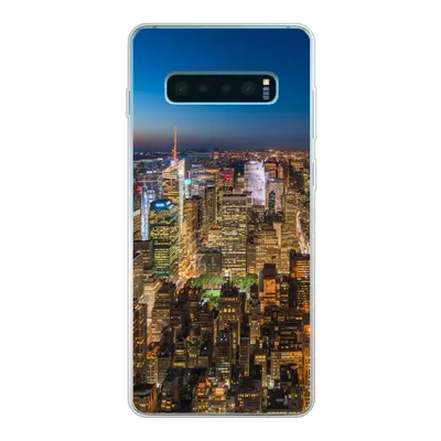 Produktbild von MuchoWow® Handyhülle Schutzhülle Hülle für Samsung Galaxy S10 Plus New York - Farben - Nacht Silikon Softcase Handy Hülle - Schutzhülle