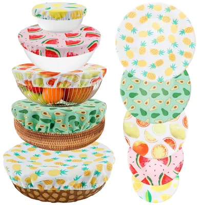 Produktbild von Abdeckhauben 10 Stück - Baumwolle mit Gummizug - Wiederverwendbar - Staubdicht - Geeignet für Gärbehälter - Verschiedene Größen 10-30 cm - Deckel
