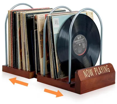Immagine prodotto di Supporto per dischi in vinile - Contiene da 30 a 70 LP, organizzati in - Base in legno