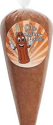 Produktbild von Zuckerwatte Cola im Spitzbeutel | braun, Colageschmack, 70g – Süßigkeit für Kindergeburtstag, Party oder Mitgebsel