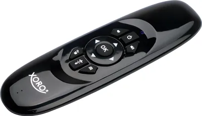 Produktbild von XORO AMW 100 2.4 GHz Kabellose Air Mouse mit Gyroskop Sensor, integriertem Mikrofon, Akku und QWERTZ Tastatur in Schwarz