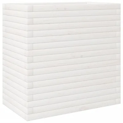 Produktbild von Pflanzkübel Weiß 70x40x68,5 cm Massivholz Kiefer
