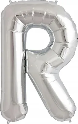 Zdjęcie produktu dla Srebrny Balon W Kształcie Litery 40 Cm Litera R