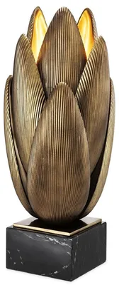 Produktbild von Casa Padrino Luxus Tischleuchte Vintage Messingfarben / Schwarz 22,5 x 21 x H. 51,5 cm - Elegante Schreibtischleuchte mit Marmorsockel - Luxus Qualität