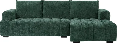 Produktbild von Ecksofa - Ecke rechts - Strukturstoff - Grün - BENOLA
