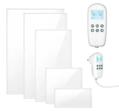 Image de Panneau chauffant infrarouge en graphène - Chauffage mural - IP54 - Silencieux - Économe en énergie - Thermostat et minuterie - 850 W