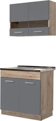 Immagine prodotto di Taurano - Cucina, Nero Antracite, 2 Ripiani, Elettrodomestici non inclusi,