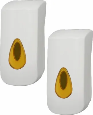 Produktbild von 2 PlastiQline Schaumseifenspender - 400 ml - Kunststoff - Seifenspender - gelb