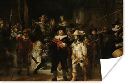 Produktbild von MuchoWow® Poster Die Nachtwache - Kunst - Alte Meister - Rembrandt 60x40 cm - Schlafzimmerdekoration