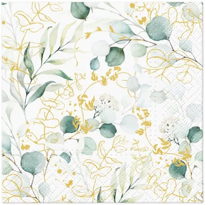 Produktbild von Servietten 25x25 cm - Golden Eucalyptus