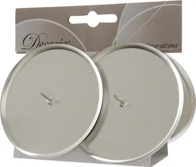 Produktbild von Kerzenhalter Adventskranz Metall 10cm silber, 4 Stück