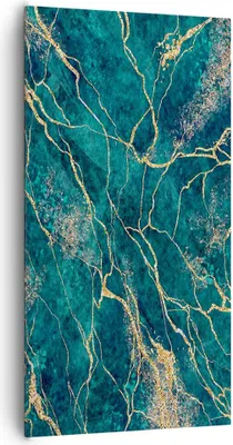 Produktbild von Bild auf Leinwand - Leinwandbild - Einteilig - Abstraktion Gold Türkis - 65x120cm - Wand Bild - Wanddeko - Wandbilder - Leinwanddruck - Bilder - Wanddekoration - Leinwand bilder - PA65x120-4564