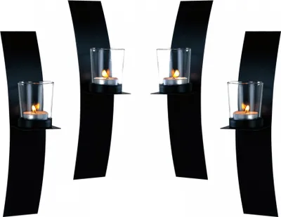 Produktbild von 4 Wandkerzenhalter LED Teelichter Wand Kerzenhalter Wandleuchter Kerze Metall