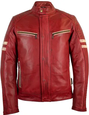 Herren Rocker Lederjacke Chopper Bikerjacke Retro (XL)