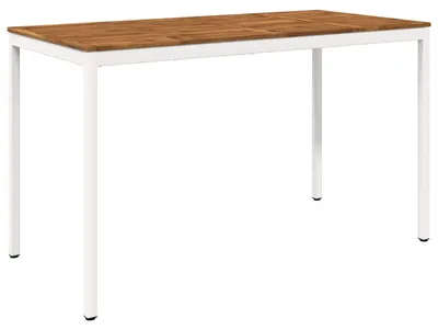 Image de Table de jardin NAARDEN, couleur naturelle et blanche, dimensions : 180 x 88,5 x 105 cm