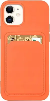 Produktbild von HQWear Silikonhülle mit Kartenfach für iPhone 11 Pro, Orange