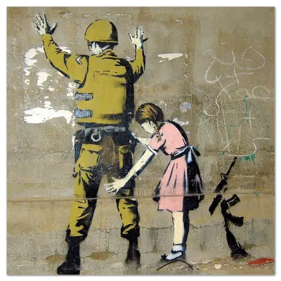 Produktbild von Giallobus - Mädchen sucht Soldat - Banksy - 70L x 70B cm - Bild - Acrylglas