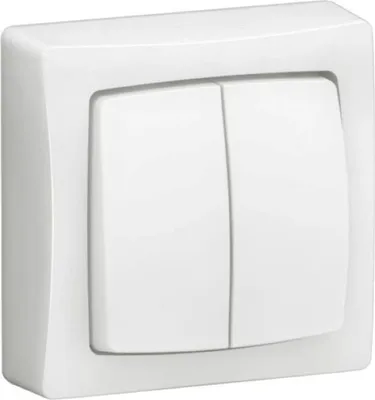 Produktbild von Legrand OTEO Universalschalter 10A mit Steckklemmen Aufputz / Zweifach-Taster weiß 086020L