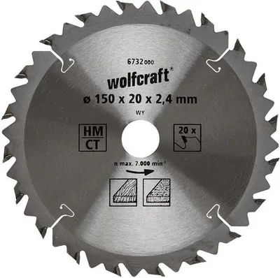 Obrázok produktu pre wolfcraft karbidový pílový kotúč, 20 T, Ø 150x20x 2,4 mm