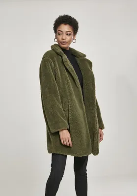 Image de Urban Classics Ladies - OVERSIZED SHERPA Mantel schwarz - XX
