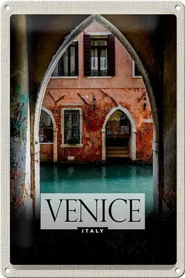 Produktbild von Blechschild Reise 20x30cm Venice Italien Fluss Panorama