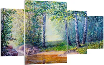 Produktbild von Bild auf Leinwand - Leinwandbild - Wiese Wasser Baum - 160x90cm - Wand Bild - Wanddeko - Wandbilder - Leinwanddruck - Bilder - Kunstdruck - Wanddekoration - Leinwand bilder - Wandkunst - DL160x90-4063