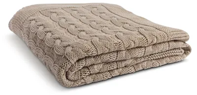 Produktbild von Wohndecke 130x170 cm, taupe, Baumwolle, Strickdecke für das Sofa