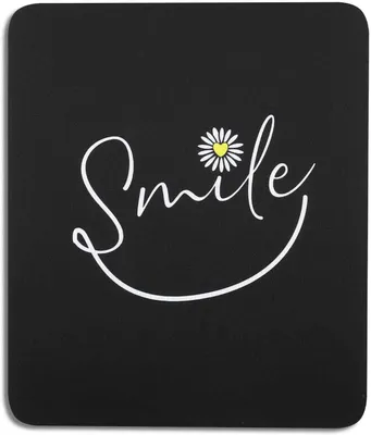 Immagine prodotto di Tappetino per mouse nero con motivo floreale, dimensioni 24 x 20 x 0,3 cm