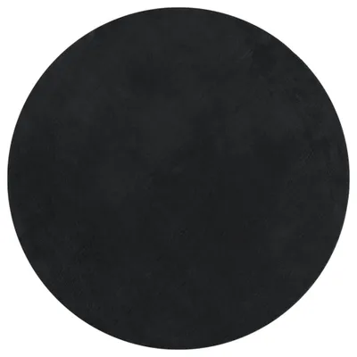 Produktbild von vidaXL Teppich HUARTE Kurzflor Weich und Waschbar Schwarz Ø 100 cm