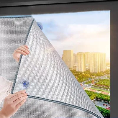 Produktbild von 7mm Thickness Aluminum Foil Thermal Insulation Reflective Window Film,Heat Control Anti Uv Window Tint,Car,Non Adhesive No Residue (50x50cm/16 x20)