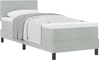 Immagine prodotto di vidaXL Letto a molle con materasso grigio chiaro 80 x 200 cm in velluto