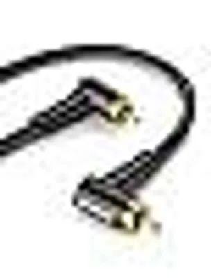 Produktbild von Doppeltes 90 Grad RCA Subwoofer Kabel 3M, rechtwinkliges Digitales Audio-Koaxialkabel [24K vergoldete Stecker]für Heimkino, Subwoofer,TV (Schwarz)