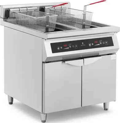 Obrázek produktu pro Expondo Indukční fritéza Royal Catering – 2 x 30 l – 20 000 W – 400 V – spodní skříňka – časovač –