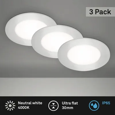 Obrázok produktu pre Sada LED vstavaných svietidiel 3-dielna IP65 3x3W 3x350 lm 4000 K chróm/mat Ø 8,6/6,8 cm 230V